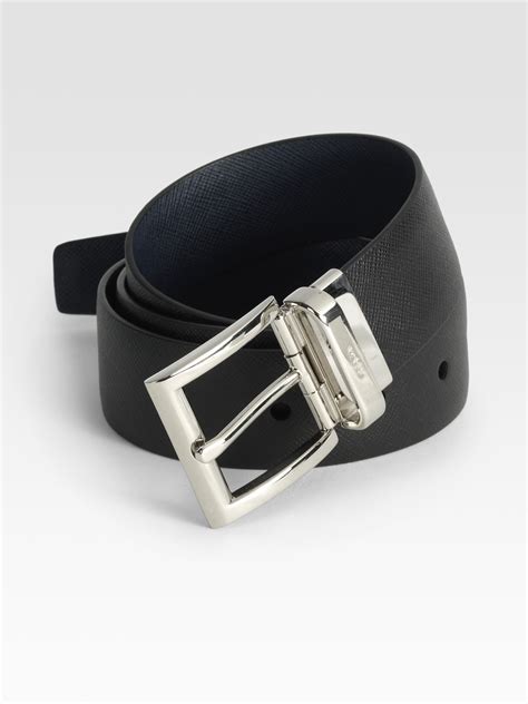 prada tumbled leather belt|Prada belt for men.